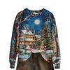 Damenmode Langarm Weihnachten Schneemann Schneeflocke Druck Jacke Strickjacke