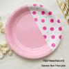 OIMG Pink Polka Dot Disposable Party Plates