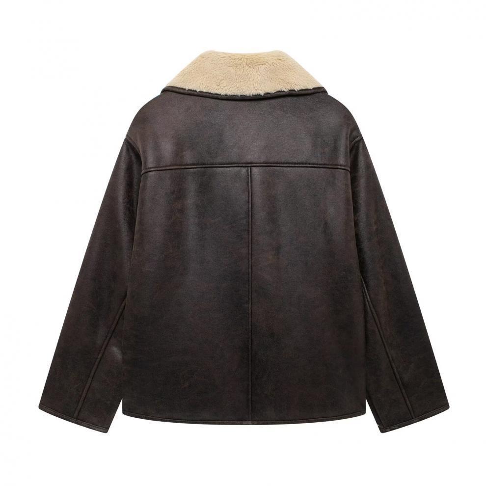 Autumn/Winter Women's European & American Shearling Double-Sided Coat - Street Fashion 2023