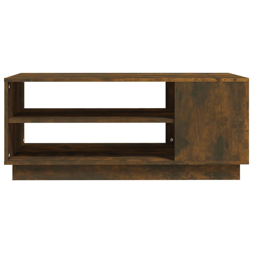 Coffee Table Smoked Oak 102x55x43 cm Wood Based Material
