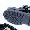 African Black Children's Glossy School Shoes with Gold Buckle, Patent Leather, 2026 Edition
