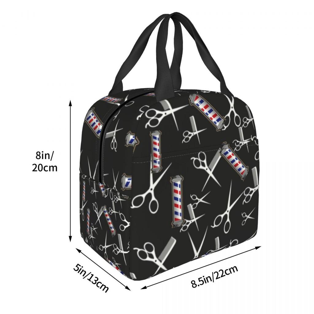 Custom Baber Shop Hairstylist Hair Dresser Tools Thermal Insulated Lunch Bag Salon Gift Resuable Lunch Tote Storage Food Box