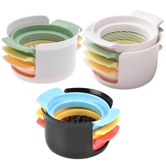 Egg Slicer for Hard Boiled Eggs Stainless Steel Egg Cutter Strawberry Slicer Kitchen Gadget for Salads Dishes Snacks