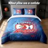 Sydney Roosters Design Bett Bettwäsche Set 1 Bettbezug + 2 Kissenbezüge Weich Atmungsaktiv Haushalt Bettwäsche