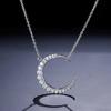 Huitan Aesthetic Moon Necklace for Women Silver Color Fancy Birthday Gift Cubic Zirconia Trendy Neck Accessories Female JewelryGood Product