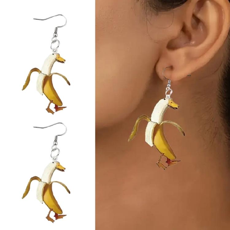 Trendsetzende Duck Banana Fusions Ohrringe Lebhaftes Acryl Verspieltes Accessoire Für Modebegeisterte Und Geschenksuchende