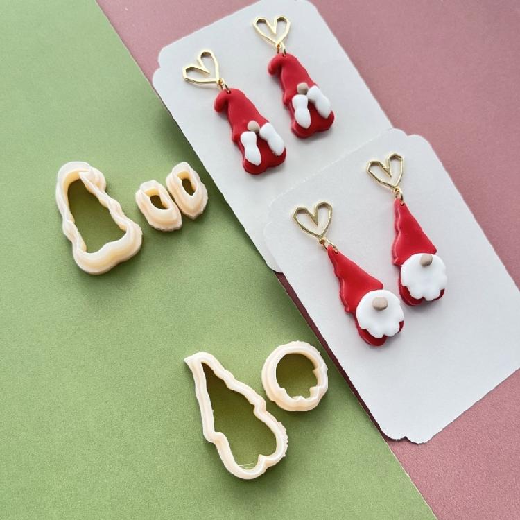 5Pcs Christmas Themed Clay Earring Maker Tool for Clay Earrings, Christmas Themed Clay Earring Molds Clay Cutter