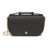 Emerson Silver Double T Logo Minimalist Flap Closure Detachable Shoulder Strap Leather Crossbody Tote Bag Women Bags Black 134841-001