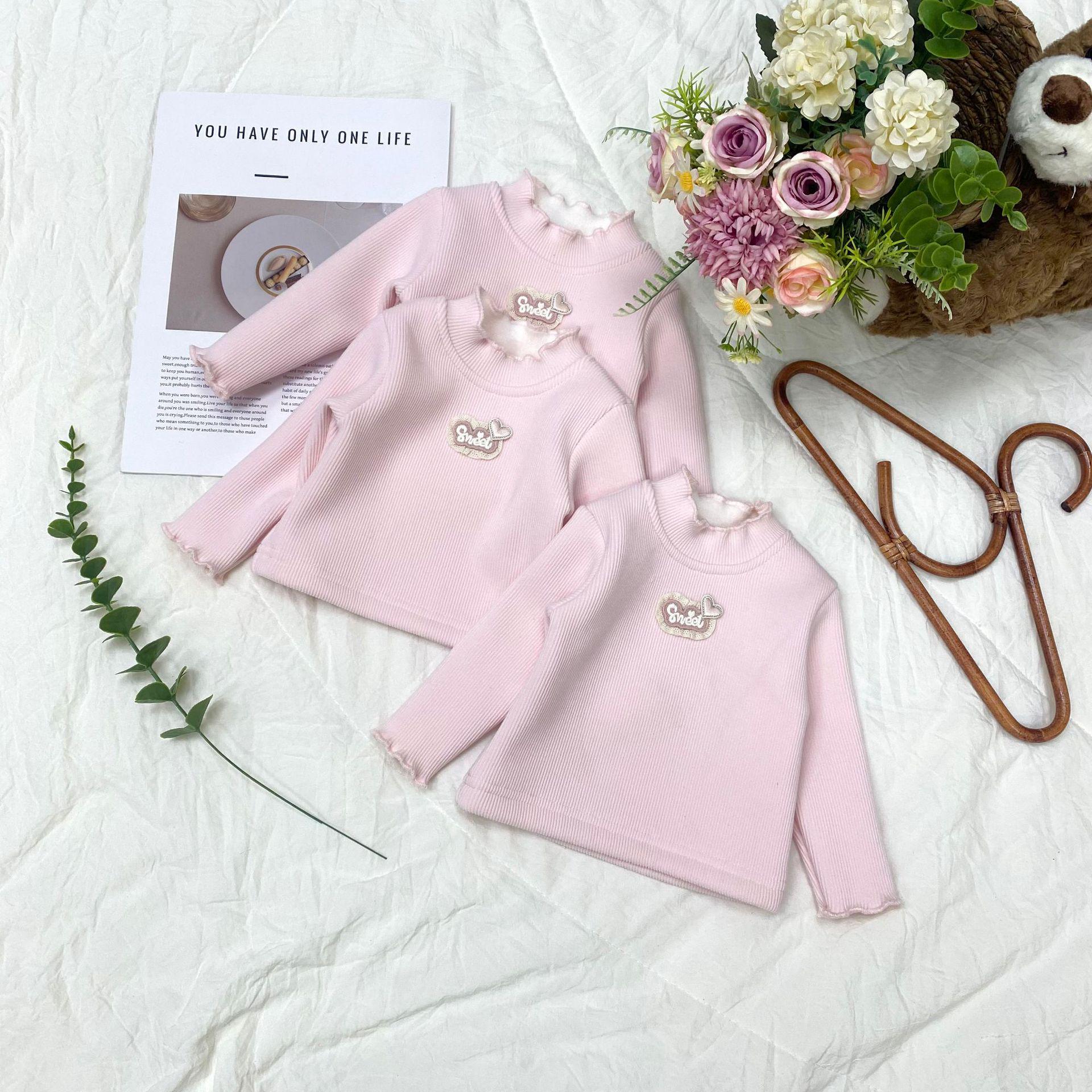 

Baby Girls Fleece-Lined High-Neck Base Layer Sweatshirt for Autumn & Winter 90cm