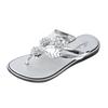 Flip-flops women's outer slippers summer flat bottom three flowers with diamonds splint shoes beach sandals women