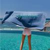 Quick-Drying Double-Sided Fleece Towel - Lightweight, Solid Color for Beach, Bath, or Sports.