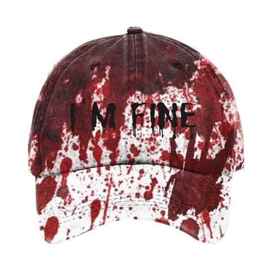 Dark Blood Stain Unisex Baseball Hat Breathable Sun Protection Hat Halloween Style Curved Brim Baseball Hat