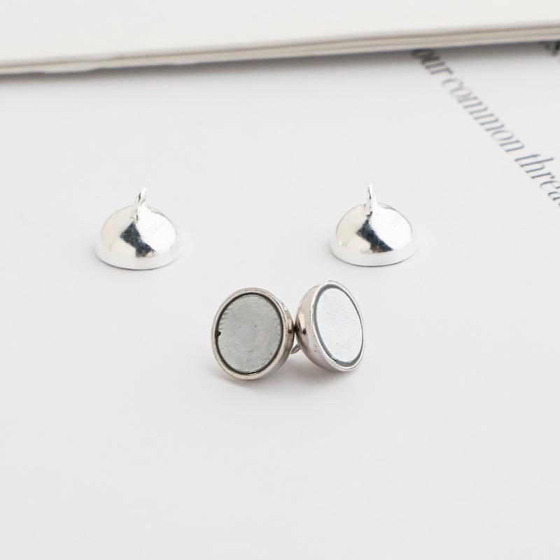 S925 Sterlingsilber Handgefertigtes DIY Armband/Halskette mit Perle und Glattem Kugelförmigem Doppelring Magnetverschluss