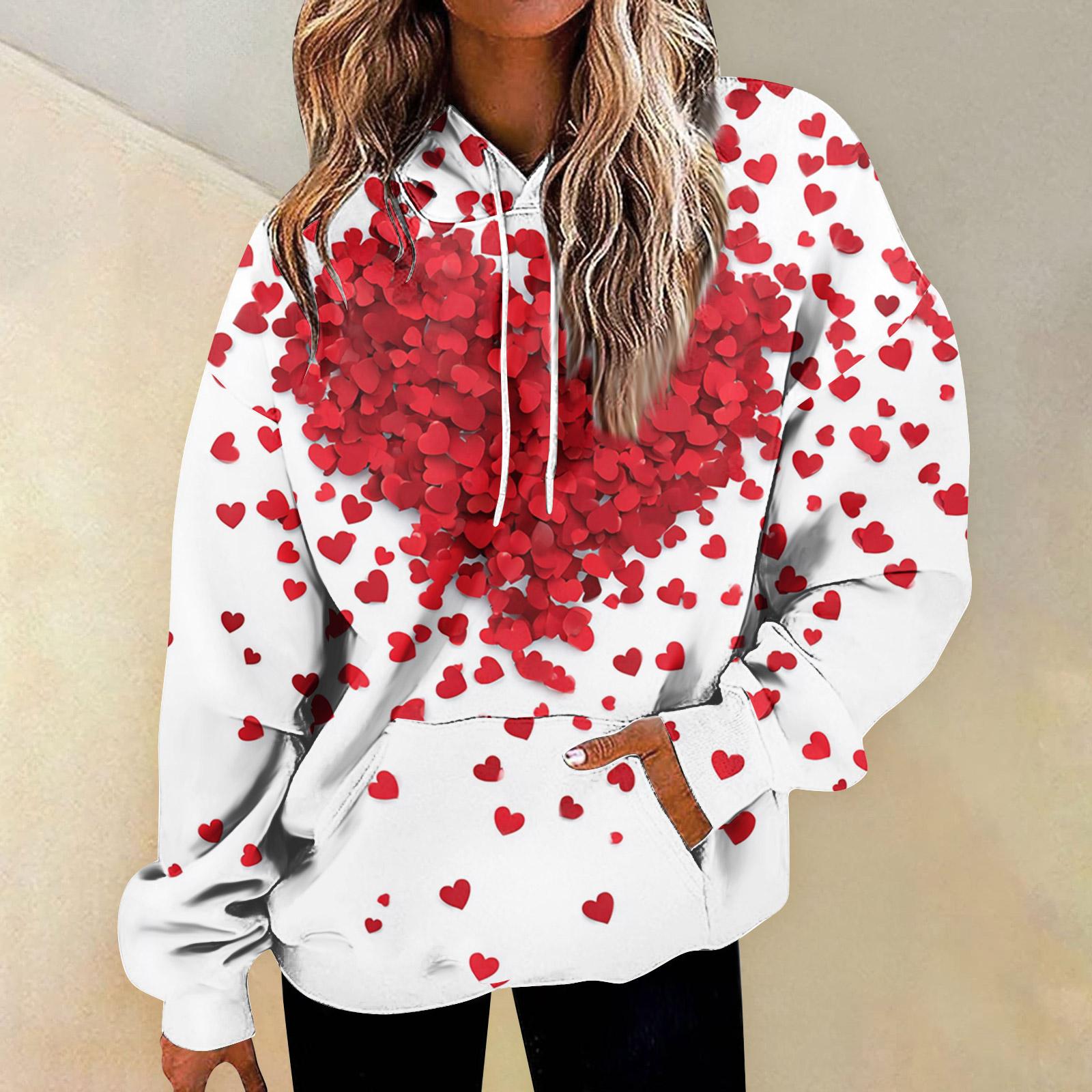 

Жіночі модні повсякденні універсальні повсякденні світшоти з круглим вирізом Графічні щоденні довгі рукави з градієнтним клаптевим принтом Топ-світшоти XL рожевий