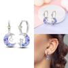 Hoop Earrings 925 Silver Certified Red Bow Heart Zircon Stud Earrings Lady's Anniversary Gift Luxury Jewelry