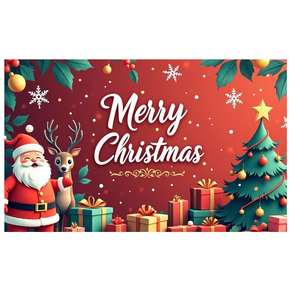 Kerstbanner Sneeuwvlok Accent Kerstbanner Winter Banner Rendierpatroon Voor Kantoor Decoratie Familiebijeenkomst Vakantie