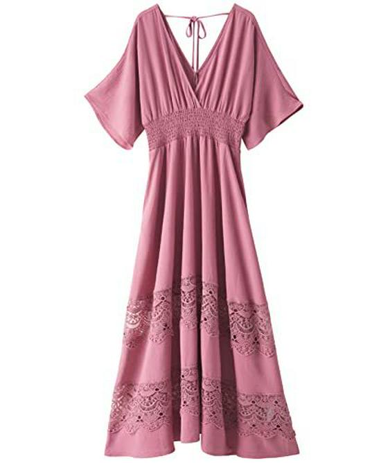 Elegant French Fashion V-Neck Lace Dress: Sexy, Waist-Cinching, Slim-Fit, Ruffled Long Skirt