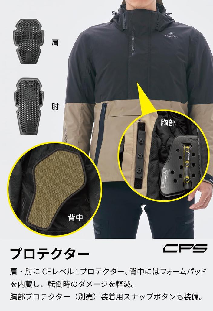 RS TAICHI Motorrek Parka RSJ733 Marble Size Motorcycle Riding Jacket for and with CE Protectors and Removable Inner Lining All-Season Green, M,