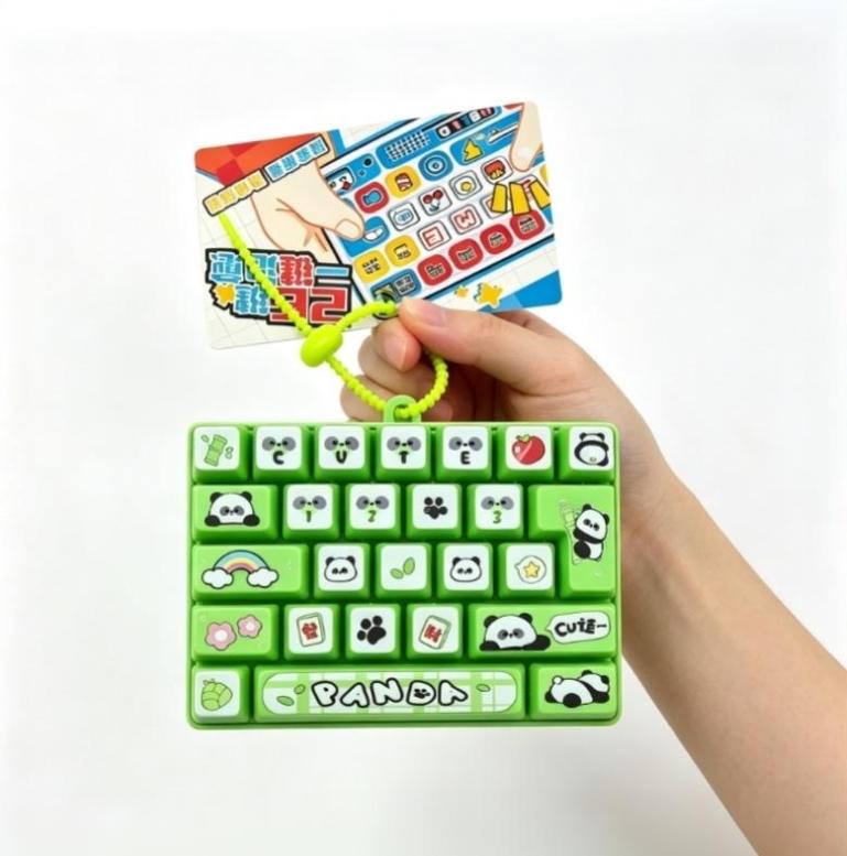 Creative Animal Panda Pattern Decompression Keychain 26 Keys Keyboard Pendant Stress Relief Toy Gift For Kids Adults