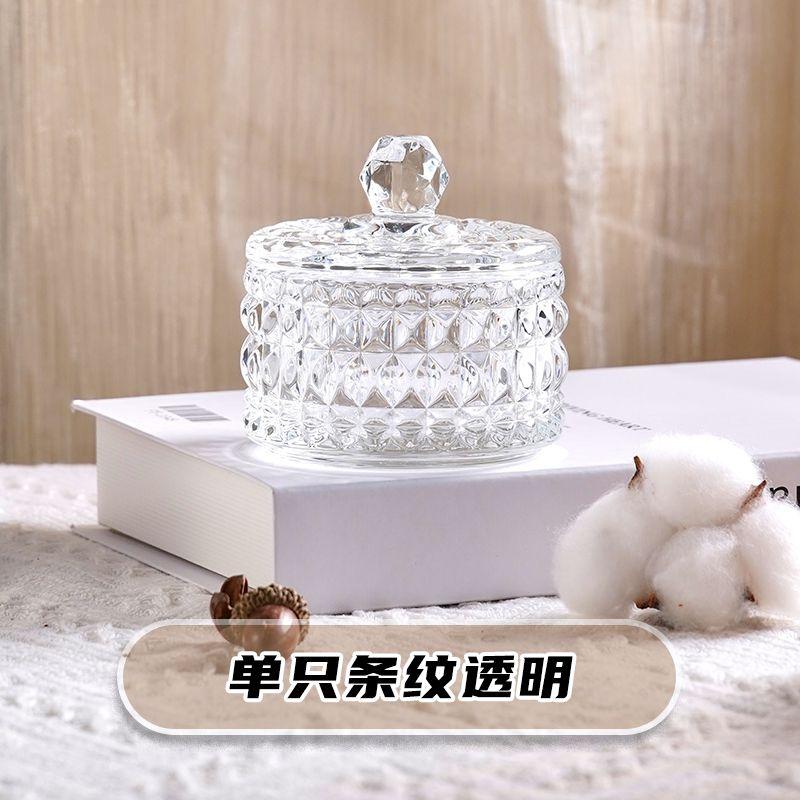 European Creative Luxury Crystal Glass Candy Jar with Lid Dried Fruit Jar Jewelry Storage Box Home Decoration Storage Jar