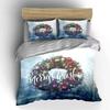Christmas Wreath with Snowflakes Bedding Duvet Cover Set Duvet Cover Pillowcases  (1*Duvet Cover 2*Pillowcases, without duvet insert)