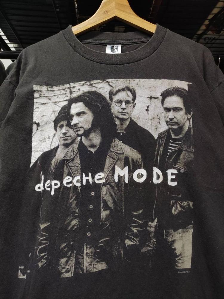 Винтаж 90-х Depeche Mode Devotional Tour Черная Унисекс Футболка Репринт S-5XL Унисекс Футболка XL
