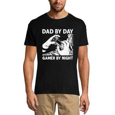 Men's T-Shirt Dad By Dad Gamer By Night - Dad's Gaming T-Shirt