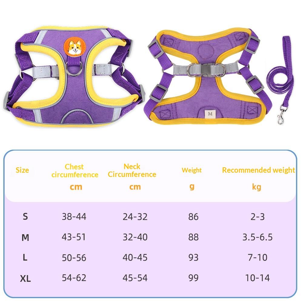 Dogs Adjustable Harness Leash Set For Small Medium Dogs Harness Vest Reflective Puppy Chest Strap Pet Walking Outdoor Supplies