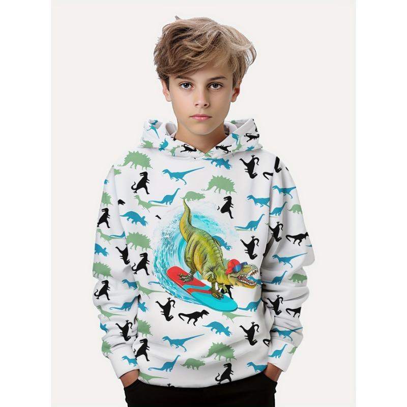 Kids Clothes Boys Hoodies Long Sleeve 3D Dinosaurs Print Children Spring Fall Clothes Casual Stylish Outdoor Boy Clothes Tops
