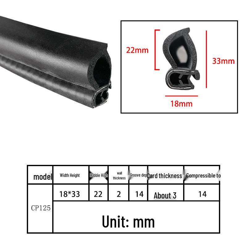 U-Shaped Rubber Steel-Backed Sealing Strip for Car Doors and Cabinets