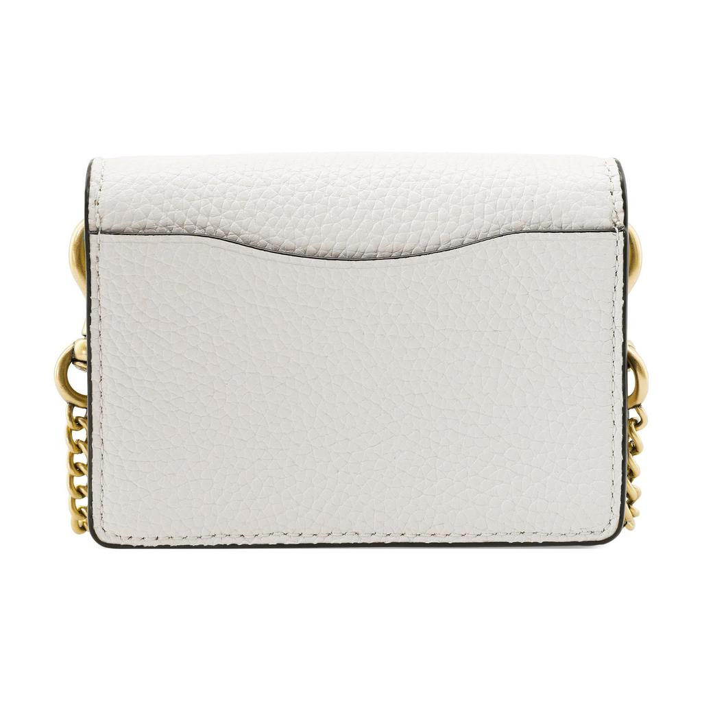 Coach 1 Card Case Series Minimalist C Logo Flap Chain Crossbody Wallet Women Crossbody Bag White C6718-B4HA