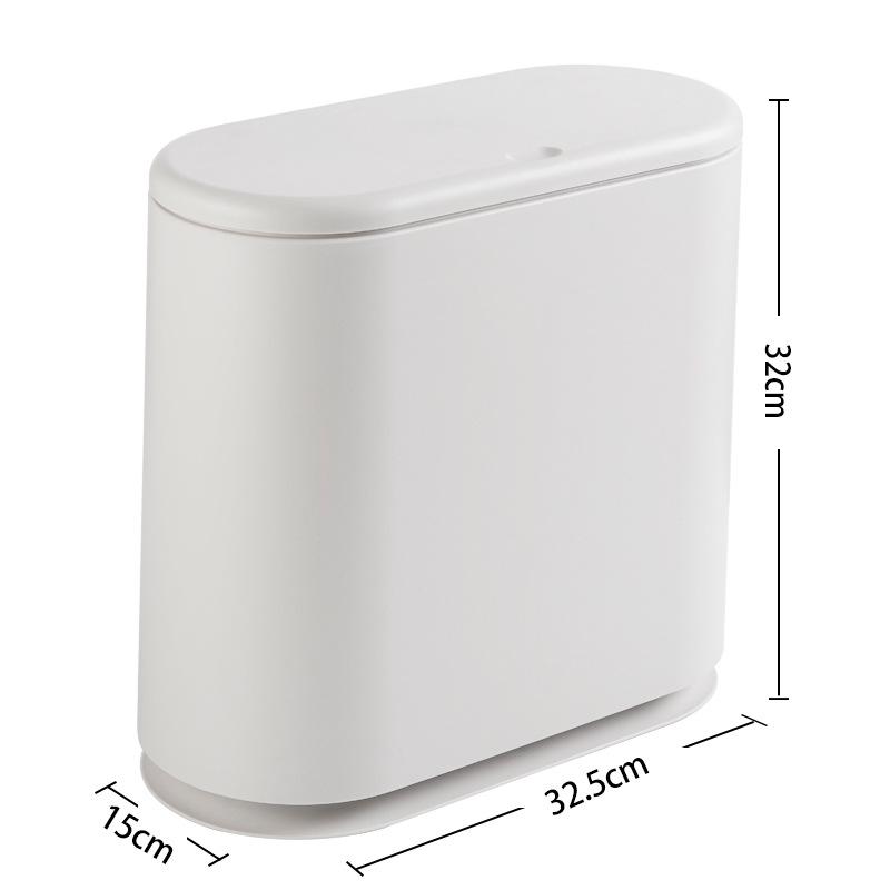 Plastic Trash Can Press Type Gap Trash Bin with Lid Large Capacity Household Toilet Garbage Bin Bathroom Cleaning Accessories