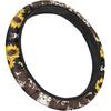 15inch Cow Sunflower Auto Steering Wheel Cover for Women Men Sunflower Lover,Brown Cowhide Steering Wheel Cover Protector Accessory Elastic and Anti