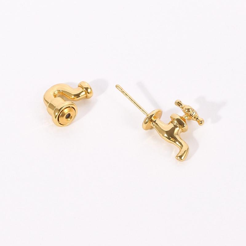 Orecchini a Bottone Rubinetto Stile Punk Rubinetto Bottone Orecchini Strani per Donne Uomini Piercing Gioielli per Orecchie Novità Orecchini Divertenti