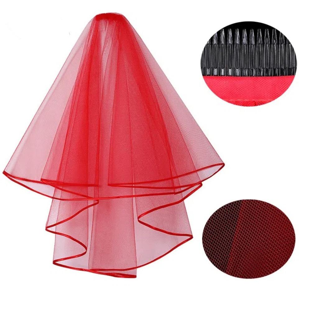 2 Tiers Bridal Veil Double Mesh Bride Headpiece Elegant Wedding Veil  Wedding
