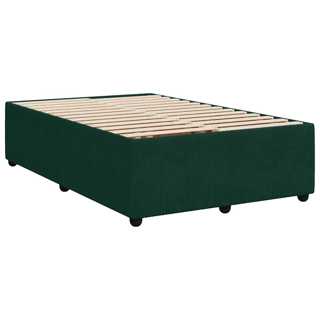 Box Spring Bed with Mattress Dark Green 120 x 200 cm Velvet