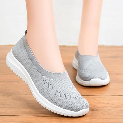 Shoes Women's 2025 Women's Shoes Breathable Fly-woven Shoes Soft Sole Large Size Casual Cloth Shoes Mother Shoes Breathable and Comfortable