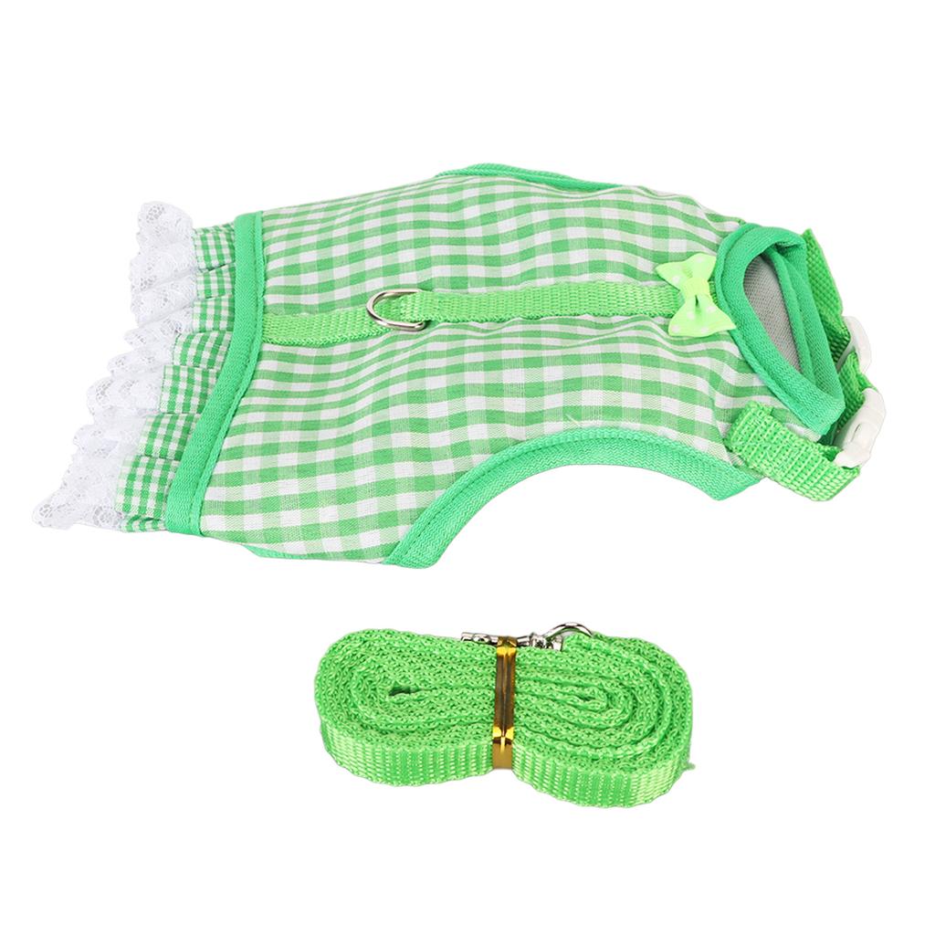 Rabbit Vest Leash Lace Hem Cute Breathable Hook and Loop Design Rabbit Harness Leash for Chinchilla Ferret