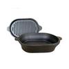 Oval Cast Iron Bread Baking and Stewing Pot - Multi-Functional, Dual-Use for Frying and Baking, Household Thickened Design.