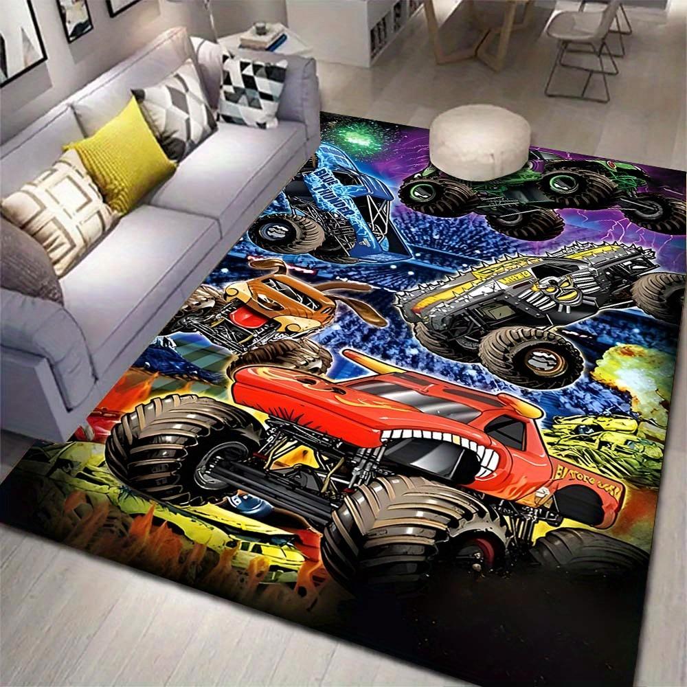 Truck Pattern Carpet Office Chair Mat Decoration Holiday Gift 800G/M2
