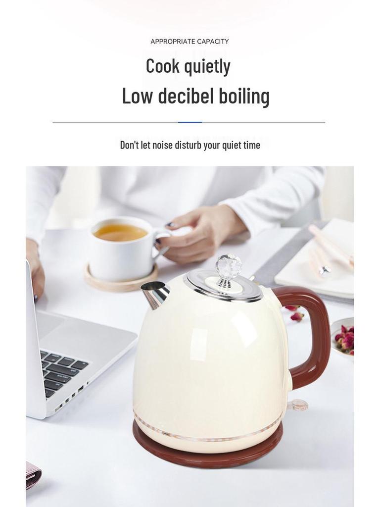 Yoda Retro Electric Kettle - European Standard, 304 Stainless Steel, Double-Layer Design for Home Use