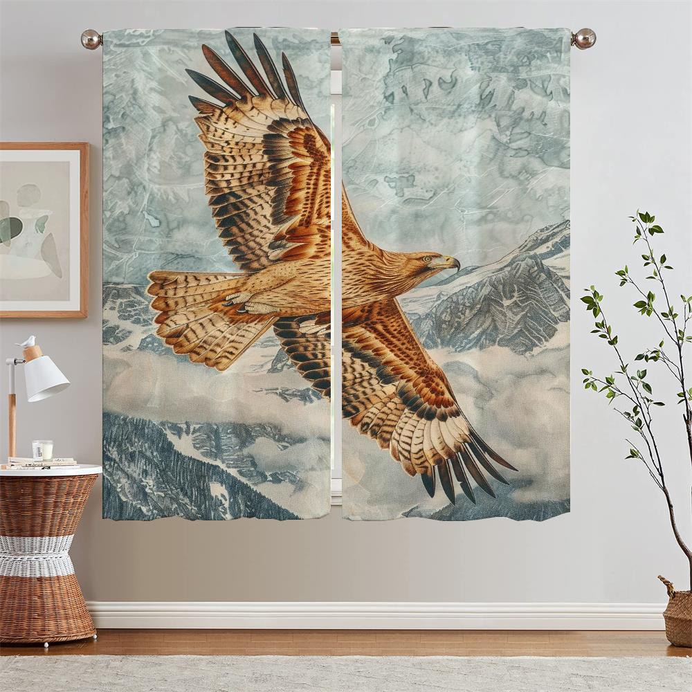 The Eagle Soars Bathroom Curtain Living Room Kitchen Curtains 2 Pieces Window Curtains Home Tulle In Kitchen Blinds Tentacles