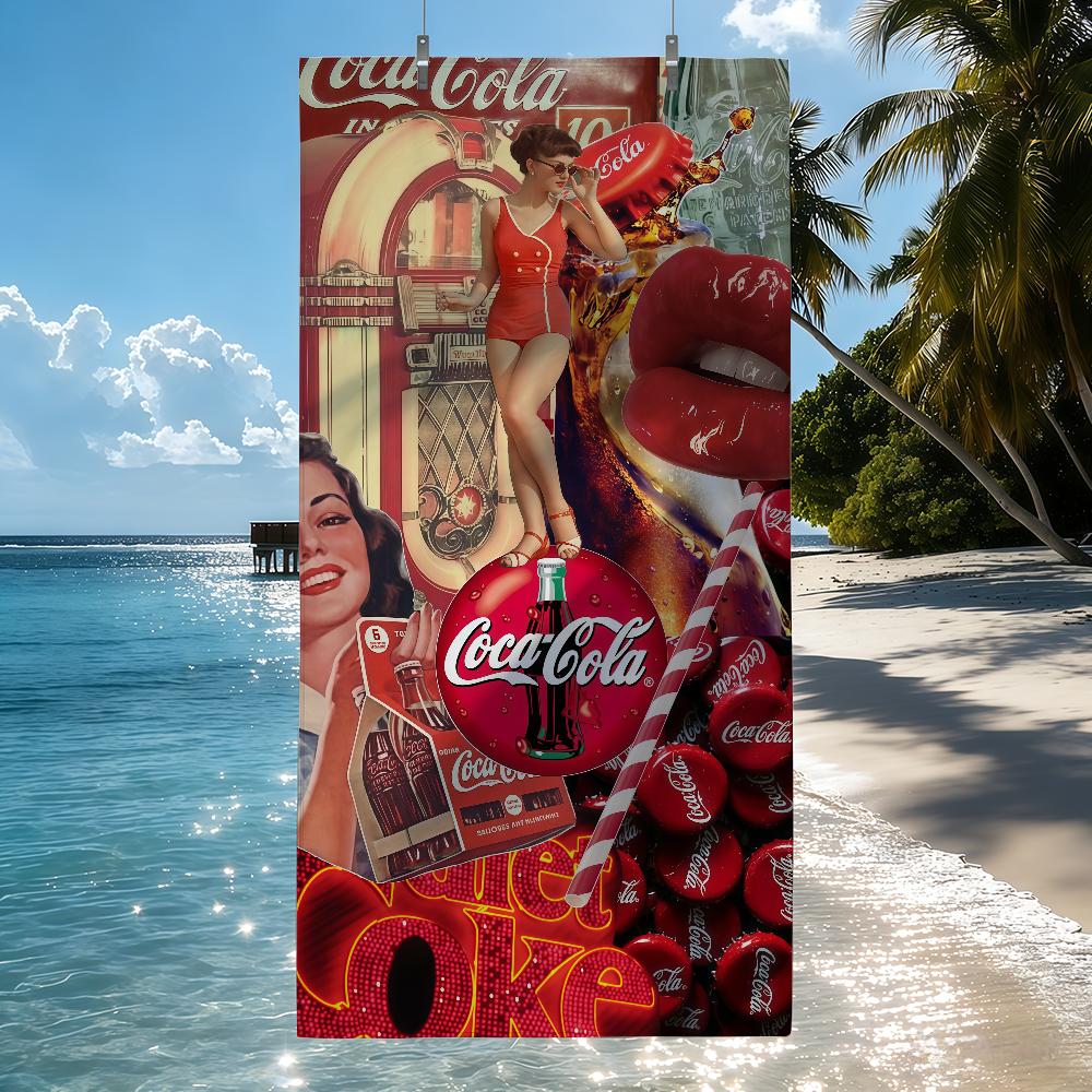 Retro Moda C-Coca-C-Cola Ręcznik Szybkoschnące Ręczniki Plażowe Nadają Się Na Baseny Kemping Joga I Siłownię