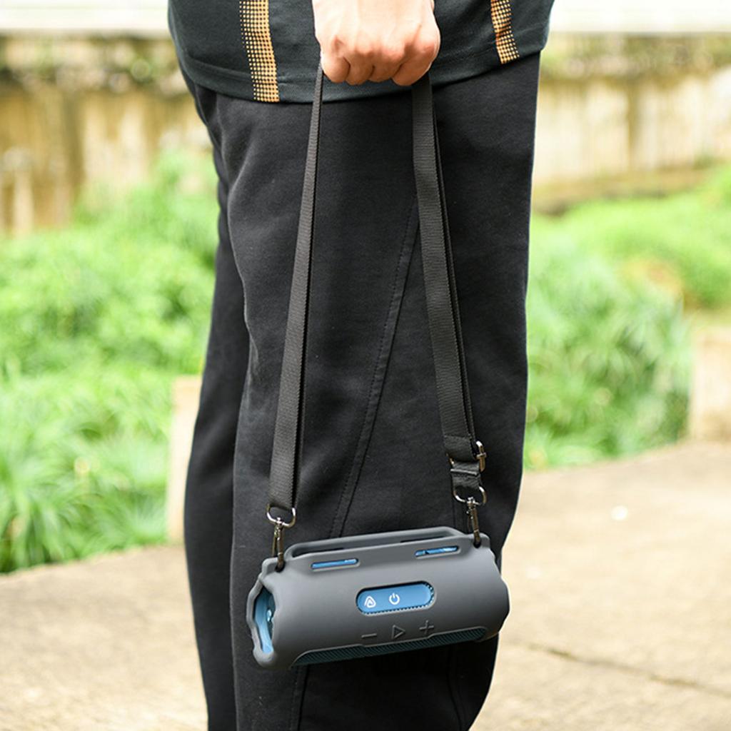 Shockproof Silicone Case with Portable Straps Portable Travel Carrying Case for Flip 7 Speakers, Case Only