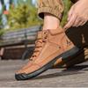 Women/ Men's PU Leather Boots, Men's Fashionable Handmade Stitched Ankle Boots, Flat Bottomed Lace Up Casual Shoes