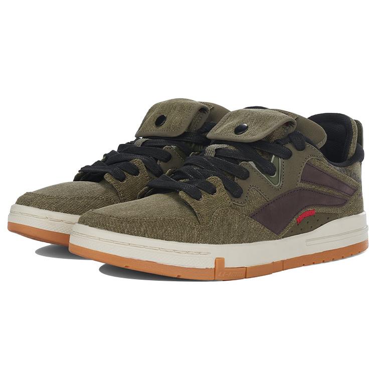 Li Ning Wave Pro Skateboard Shoes Men's Low top Ash Wood Umber/Coffee Brown AECR047-1