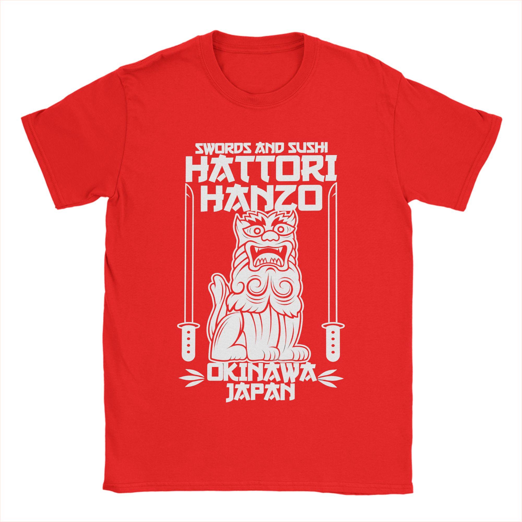 

Funny Hattori Hanzo RED Swords and Sushi Kill Bill Okinawa TShirt for Men Round Neck Short Sleeve Tee Shirt Plus Size Clothes S