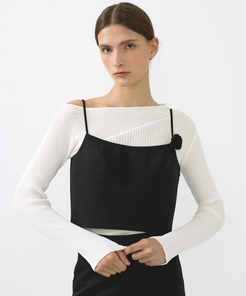 OCTETTE One Shoulder Knit_2Color