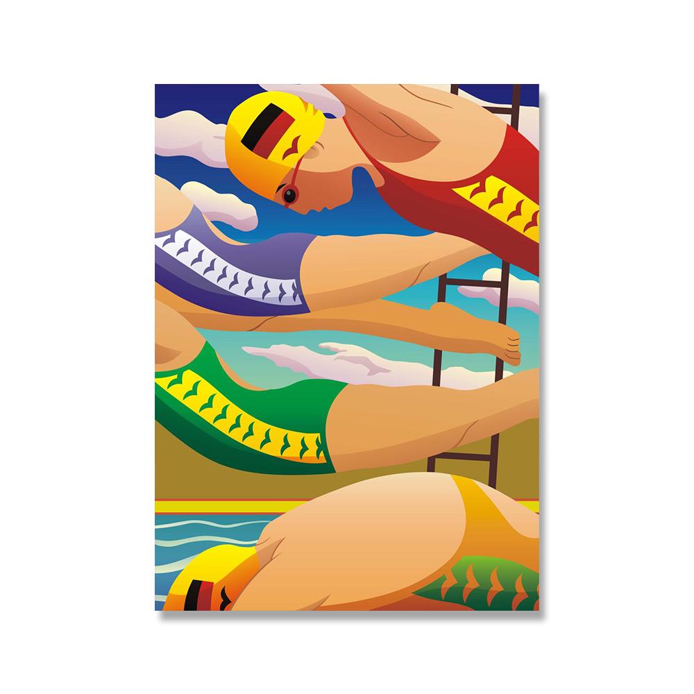 Summer Swim Abstract Wall Art Prints Nordic Poster Swimming Pool Aerial Photography Canvas Painting Picture Living Room Decor No Frame