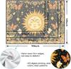 Vintage Mystical Tapestry, Golden Sun With Floral Border And Butterflies On Black Starry Background Wall Art For Aesthetic Room